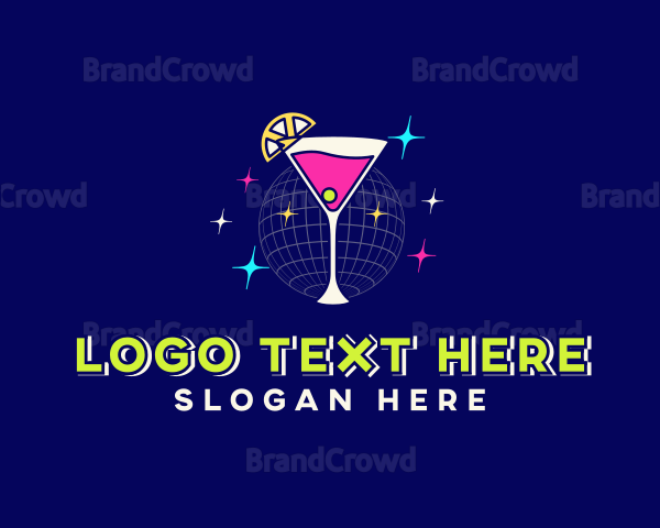 Lemon Cocktail Drink Logo