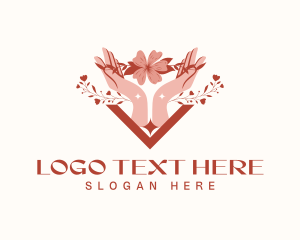Beautician - Floral Hands Beautician logo design