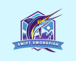 Swordfish Marlin Fishing logo design