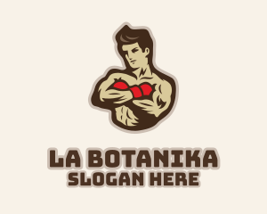 Man - Boxing Athlete Portrait logo design