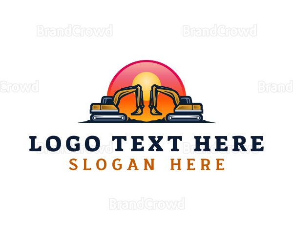 Heavy Equipment Excavator Logo