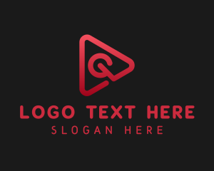 Video Player - Red Play Button Letter Q logo design