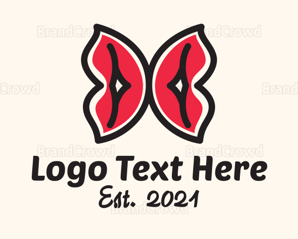 Red Butterfly Lips Logo