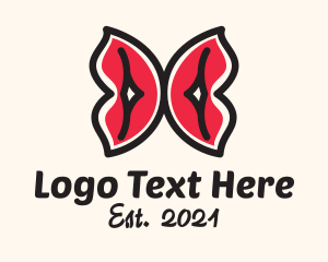 Mouth - Red Butterfly Lips logo design