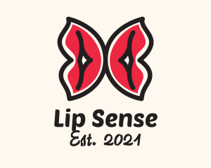 Red Butterfly Lips logo design