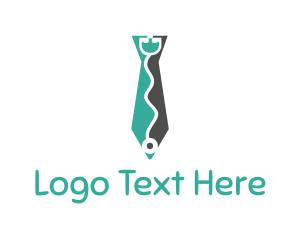 Psychotherapy - Doctor Tie Stethoscope logo design