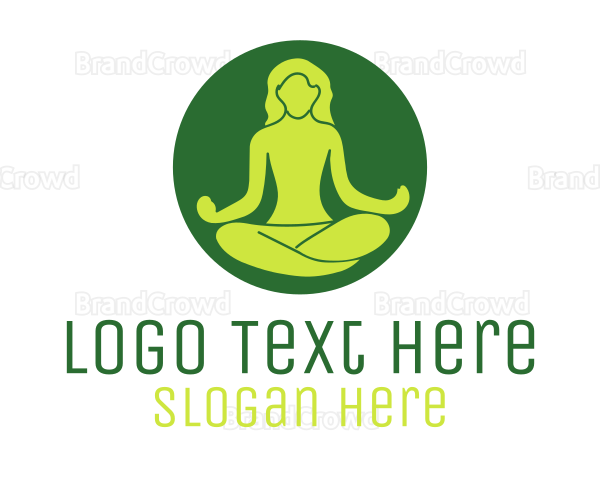 Woman Yoga Meditation Logo