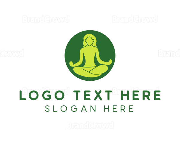 Woman Yoga Meditation Logo
