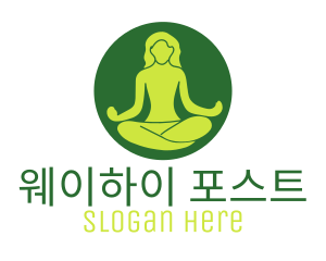 Woman Yoga Meditation logo design