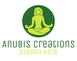 Woman Yoga Meditation logo design