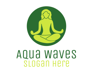 Woman Yoga Meditation logo design