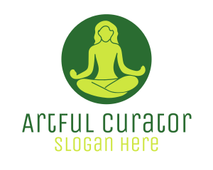 Woman Yoga Meditation logo design