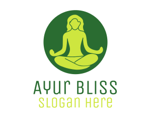 Ayurveda - Woman Yoga Meditation logo design