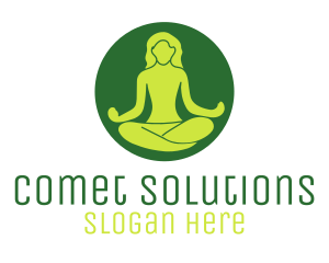 Woman Yoga Meditation logo design