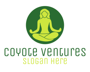 Woman Yoga Meditation logo design