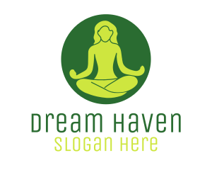 Rest - Woman Yoga Meditation logo design