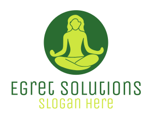 Woman Yoga Meditation logo design