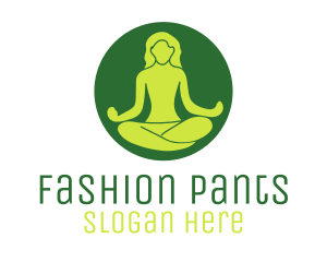 Woman Yoga Meditation logo design