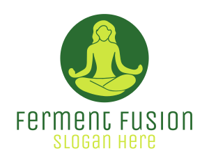 Woman Yoga Meditation logo design