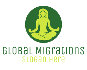 Woman Yoga Meditation logo design