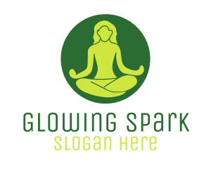 Woman Yoga Meditation logo design