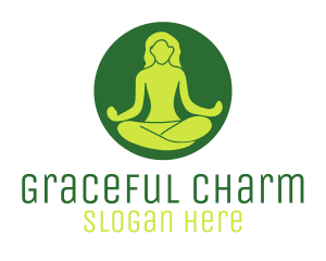 Woman Yoga Meditation logo design