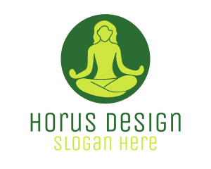 Woman Yoga Meditation logo design