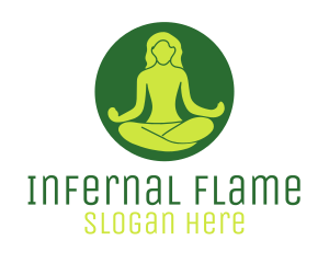 Woman Yoga Meditation logo design