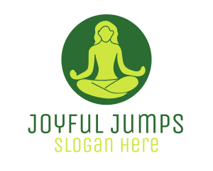 Woman Yoga Meditation logo design