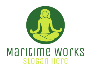 Woman Yoga Meditation logo design