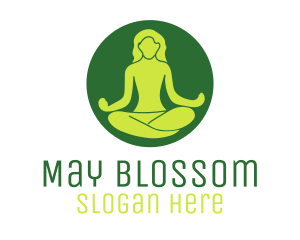 Woman Yoga Meditation logo design