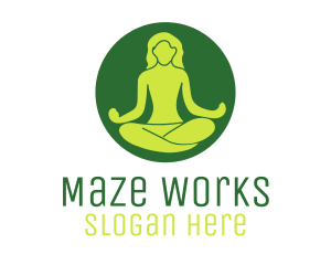 Woman Yoga Meditation logo design