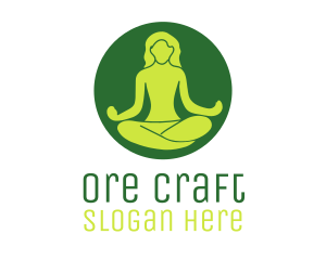 Woman Yoga Meditation logo design