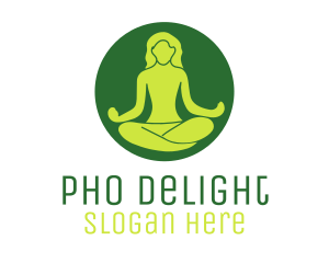 Woman Yoga Meditation logo design