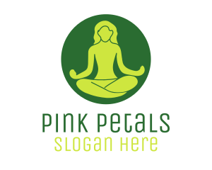 Woman Yoga Meditation logo design