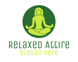 Woman Yoga Meditation logo design