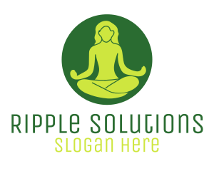 Woman Yoga Meditation logo design