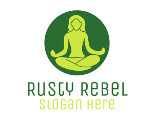 Woman Yoga Meditation logo design