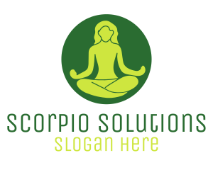 Woman Yoga Meditation logo design