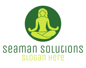 Woman Yoga Meditation logo design