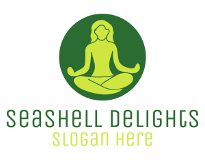 Woman Yoga Meditation logo design