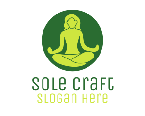 Woman Yoga Meditation logo design