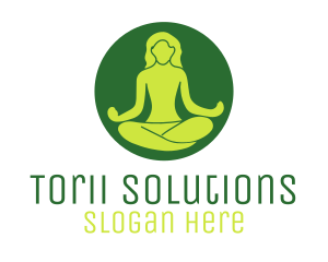 Woman Yoga Meditation logo design