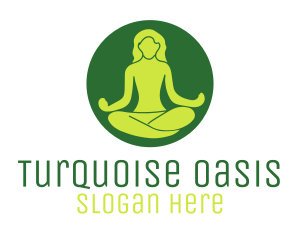 Woman Yoga Meditation logo design