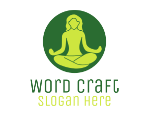 Woman Yoga Meditation logo design