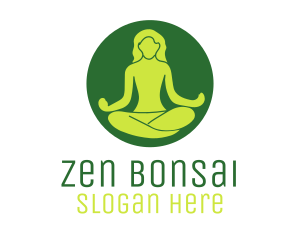 Woman Yoga Meditation logo design