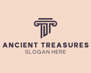 Ancient Pillar Ruin logo design