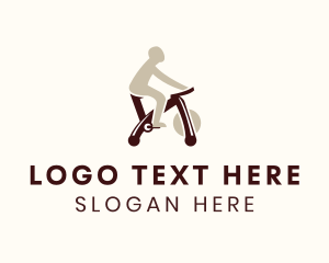 Bodybuilder - Human Exercise Bike logo design