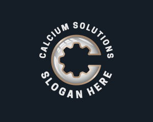 Industrial Cogwheel Gear Letter C logo design