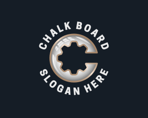 Industrial Cogwheel Gear Letter C logo design